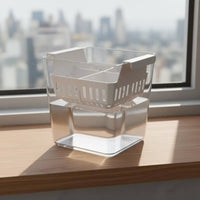 Water-Culture Bulb Flower Planter Clear Design Clear Glass Bulb Forcing Vase Preserves Roots Planter with Bulb Holder Basket for Windowsill