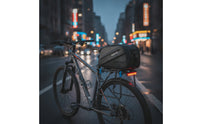 Aluminum Alloy Rear Bike Rack with Bag Round Bike Cargo Rack with Bag Sturdy Rear Cargo Carrier Heavy Duty for Commuting