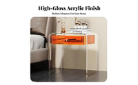 Modern and design C-Shaped Table with periodical compartment Transparent Design Nightstand Space-Saving Home Furnishing single-Piece Molding for Apartment Dwellers, homeowners, Students, Bedroom, Small areas, Living Room, Office