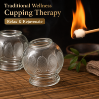 Glass Cupping Cups, Thickened Clear Glass Cupping Jars for Therapists, Acupuncturists, Home Wellness Muscle Relaxation