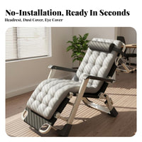 Single Person Leisure Chair Sit and Versatile-Use Foldable Rest Cot Portable Adjustable Reclining Lounge Chair for Homeowners, Balcony, Home, Backyard