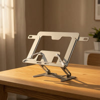 Metal Book Rest Foldable Book Stand with Base Ergonomic Holder for Readers, Students, Desk, Office