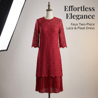 Dress and Summer for Women with Elegant Lace Patchwork, Stylish Party Dresses for in a Flattering Tapered Fit