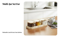 Transparent Design Seasoning Box Set Dust-Proof Seasoning Jar Set Easy to Clean for Chefs, Party Hosts, Pantry, Restaurant Kitchens