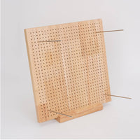 Natural Wood Crochet Blocking Board Metal Pins Wooden Blocking Board Upright Stand Craft Tool Precise Grid