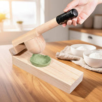 Wooden Dumpling Pastry Time-Saving Wooden Dumpling Press Handheld Pastry Press for Home Cooks