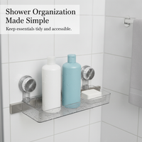 Suction Cup Wall-Mounted Bathroom Storage Shelf for Toilet and Washbasin