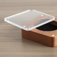 Commemorative Box with Acrylic Lid Square Numismatic Item Display Case with Lid for Gift Presentation