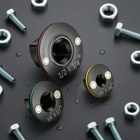 3 Pieces Alloy Steel Socket Adapter Set Black Finish Square Drive Adapter Colored Accent Rings Drive Size Converter Color Coded Sizes