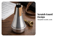Cork Pads B and B Trumpet Practice Mute Tapered Cone-Shaped Trumpet Practice Mute Silver-Colored Black Collar