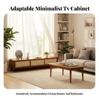 Modern Design Extendable TV Cabinet with Drawers Minimalist aesthetic Extendable media Unit Adjustable Length Living Room Furniture Supports Large TVs for Apartment Dwellers, Homeowners, Bedroom