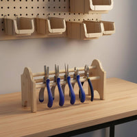 Wooden Pliers Rack Solid Wood Desktop Pliers Organizer Compact Size Jewelry Tool Holder Stand for Crafters, Workbench, Craft Room