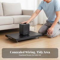 2 Pieces Stable Base Surround Speaker Stand Strong Load-Bearing Surround Sound Speaker Stand Heavy-Duty Stability Hidden Wire Management for Home Theater Enthusiasts, Living Room