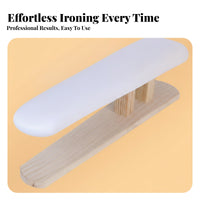Rounded Top Wooden Ironing Stool Natural Wood Padded Ironing Stool