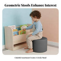 Foliage-Shaped Ottoman Colorful Varieties Playroom Furnishing Water-Resistant Upholstery for Young Children, Parents