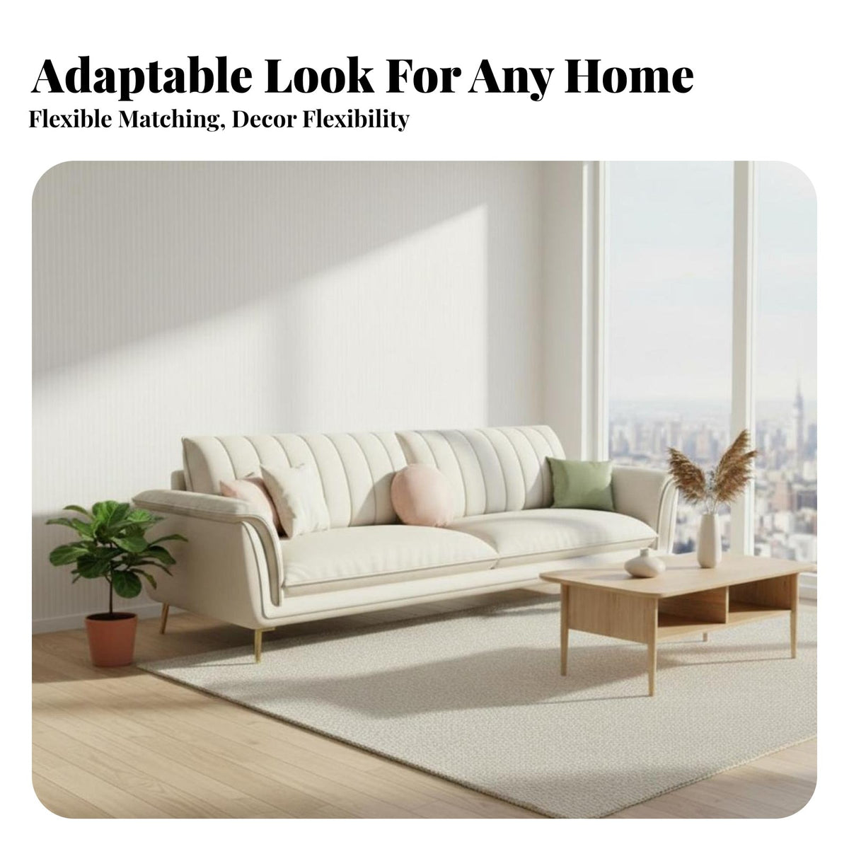 L-Shaped Chaise Sectional Modern Minimalist Design L-Shaped Chaise Sofa Nordic aesthetic Living Room Seating for Homeowners, partners, Lounge Area, Bedroom