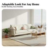 L-Shaped Chaise Sectional Modern Minimalist Design L-Shaped Chaise Sofa Nordic aesthetic Living Room Seating for Homeowners, partners, Lounge Area, Bedroom