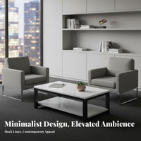 Light Luxury Feel 2-Tier Glass Coffee Table Modern design Living Room Furniture Minimalist Indoor Furnishing Easy to Clean for Office Workers, Apartment Dwellers, Homeowners, Reception Area, Lounge, Bedroom