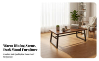 Rectangular Dining Table Set Sturdy Steel Legs Dining Table with 4 Chairs Thickened Tabletop Rectangular Dinette Set for Restaurant Owners, Homeowners