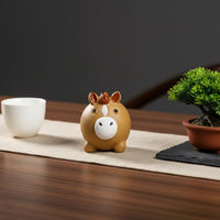 Plump Tea Pet Ornament Handmade Zisha Horse Ornament for Desktop, Home Decor