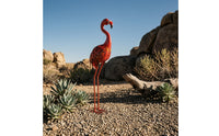 Flamingos Statue with Solar Light Weather-Resistant Metal Flamingos Garden Stake Rust-Resistant Lawn Ornament for Gardeners
