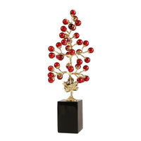 Crystal Grape Tree with Pedestal Tabletop Grape Tree Ornament Glossy Fruit Ornament for TV Cabinet