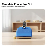 Vibrant Color High Low Tone Percussion Block Long-Lasting Bicolor Cowbell Block Clear Sound Plastic Cowbell Beginner Friendly for Drummers, Musicians, Beginners, Live Performance, Band Practice, Recording Studio