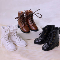 BJD Lace-up Boots PU Material High-Top Doll Shoes Sturdy 1/4 Scale Doll Boots