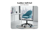 Height Adjustable Upholstered Task Chair Compact Design Upholstered Rolling Vanity Chair Comfortable Backrest Swivel Seat Modern Design for Students, Home Workers, Adults, Study Room, Bedroom