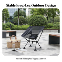 Foldable Design Lightweight Moon Chair Easy to Assemble Ultralight Camp Chair Quick Setup Camping Furniture Stable Structure for Motorcyclists, Backpackers, Motorcycle Touring, Picnics, Backyard, Backpacking