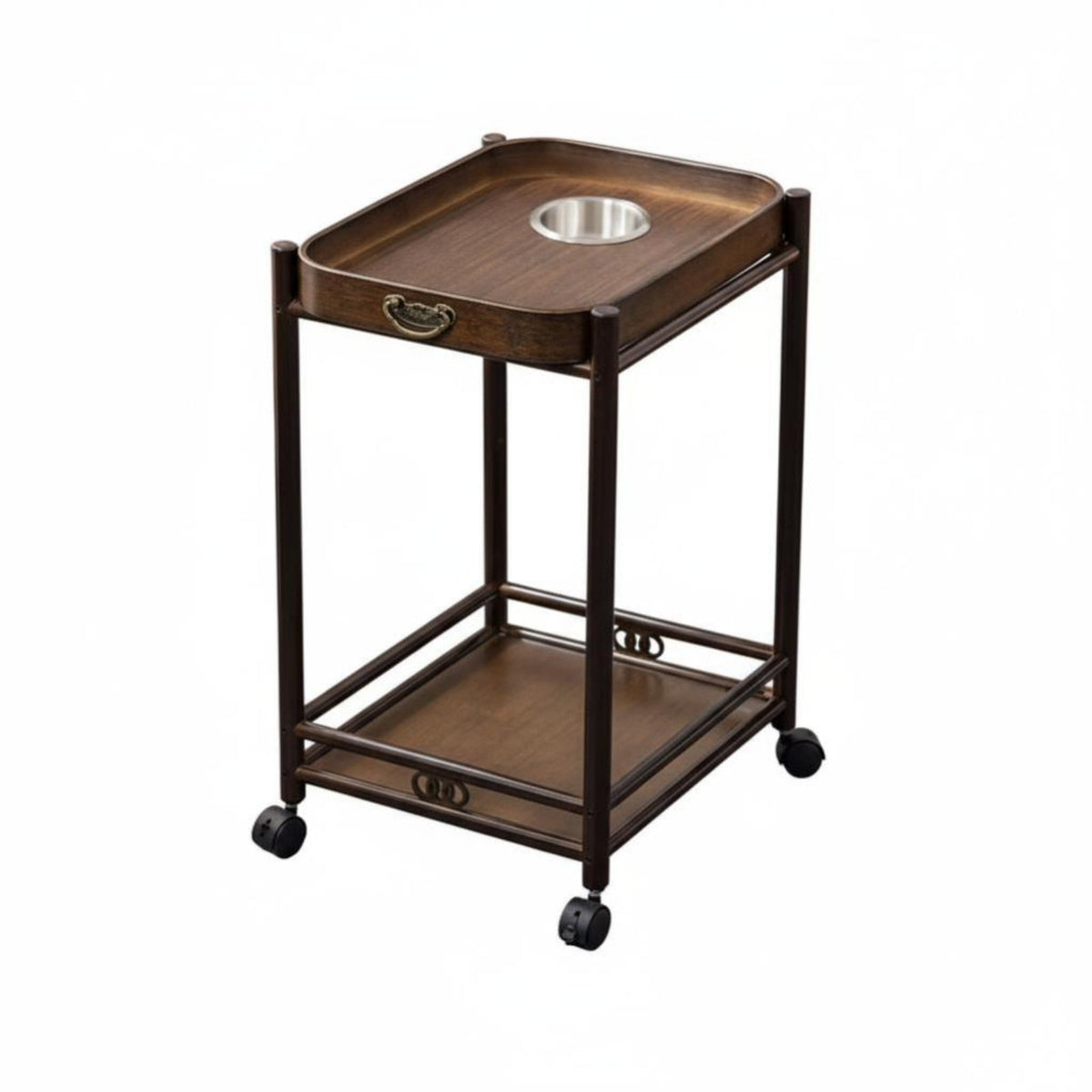 Built-in Ashtray Wheeled Snack Table with beverage holder Holders Multi-Tier Storage Household Furniture Slim contour Serving Trolley Phone opening for Smokers, residents, game enthusiasts, Game Room, Next to Sofa, Bedroom