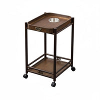 Built-in Ashtray Wheeled Snack Table with beverage holder Holders Multi-Tier Storage Household Furniture Slim contour Serving Trolley Phone opening for Smokers, residents, game enthusiasts, Game Room, Next to Sofa, Bedroom