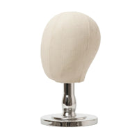 Cloth-coveredCovered Head Mannequin with Stand Smooth Hat Display Stand Compact Hat Display Head Stable for Boutique Displays, Dressing Tables