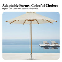Faux Wood Grain Finish central Pole Sunshade Wind Resistant Garden sunshade sun Protection Patio Umbrella long-finaling for Homeowners, Beachgoers, Business Owners, pool area, Beach, Courtyard, Balcony
