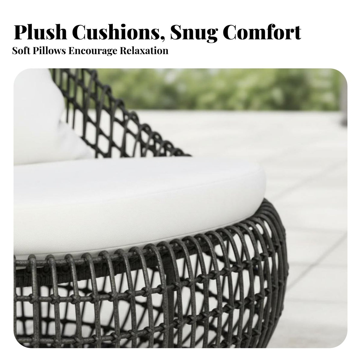 Wicker Design configurable Rattan Daybed Weather-Resistant Canopied Patio Daybed Deep pads Outdoor Seating machine-easy-to-clean sleeves for property owners, Families, Adults, Sunroom, Garden, rearyard, waterside