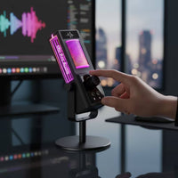 Microphone with Stand Crisp USB Condenser Audio Input Device for Podcasters