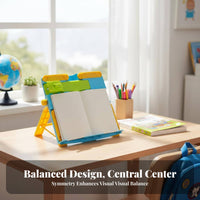 Multi-Angle Adjustment Adjustable Desktop Book Stand Multifunctional perusing Aid Handsunrestricted Use recipe & reference holder with comfortl with sheet holders for Office Workers, Professionals, Study Room, Desk, Library, Bedroom