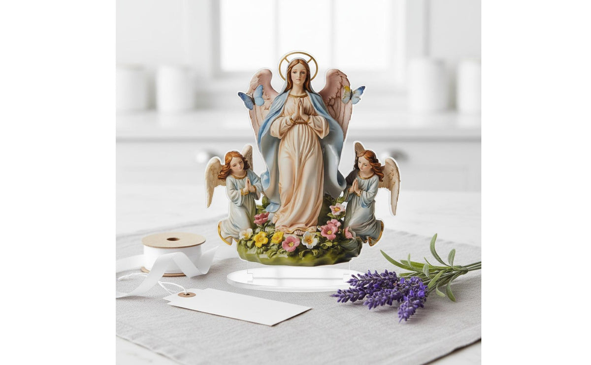 Holiday Gift 2D Acrylic Stand-up Figure Souvenir Keepsake Flat Printed Acrylic Plaque High-Definition Printing 3D Illusion Table Decoration Waterproof for Desktop, Bookshelf, Office