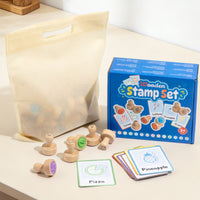 Printed Icons Picture Card Stamp Set Colorful Educational Stamp Set Polished Finish Kids Craft Stamps for Preschoolers, Children