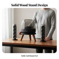 Wooden Speaker Stand Solid Wood Desktop Speaker Stand Stable Structure Round Audio Riser for Audiophiles, Office, Bookshelf