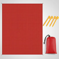 Picnic Blanket and Waterproof Mat for Family Picnic, Large Camping Mat for Camping Tent, Oxford Cloth Ground Sheet, Foldable Mat with Stakes