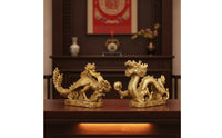 Dragon and Ornate Avian Figure Statue Dragon and Ornate Avian Figure Statues Traditional for Homeowners, Living Room, Entryway, Bookshelf