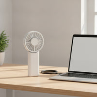 Foldable Handheld Fan Portable Battery-Powered Handheld Fan Adjustable Speed Light Display Display for Travelers, Travel