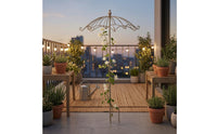 Distressed Finish Umbrella Trellis Iron Climbing Plant Trellis Vintage White Decorative Plant Support Dome-Shaped for Flower Bed