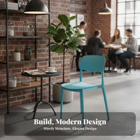 Easy to Clean Modern Plastic Chair Space-Saving Stackable Dining Chair Sturdy Household Furniture Heavy Duty for Homeowners, Restaurant Owners, Event Planners, Cafe, Living Room, Classroom