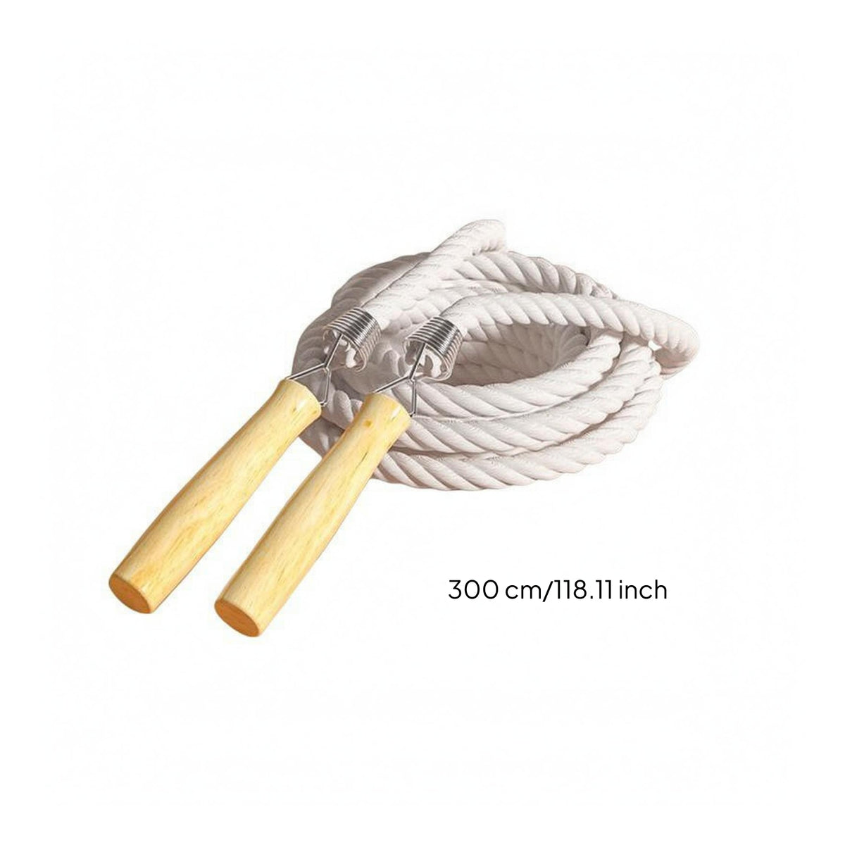 Wear-Resistant Cotton Braided Jump Rope Thick Wooden Handle Jump Rope