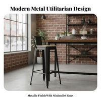 Industrial Aesthetic Low-Back High Stool Light Luxury Upholstered Stool with Backrest Anti-Slip Foot Pads Counter Chair Modern Design for Bar Owners, Homeowners, Cafe Patrons, Coffee Shop, Reception Area, Kitchen Island, Dining Room