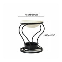 Candle Holder with Dish Compact Iron Candle Holder Centerpiece Tabletop Decor Black for, Bedside Table