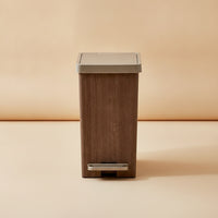 Trash Can with Lid Space-Saving Pedal Trash Can Garbage Bin Compact Wastebasket Minimalist for Families, Living Room, Bathroom