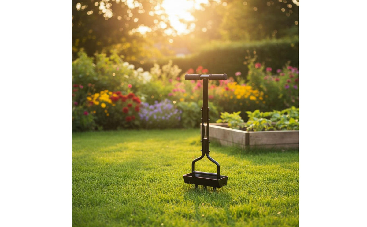Promotes Healthy Roots Manual Soil Plug Aerator Sharpened Tines Hollow Tine Lawn Aerator Foot Press Soil Corer for Homeowners, Gardeners, Garden, Yard